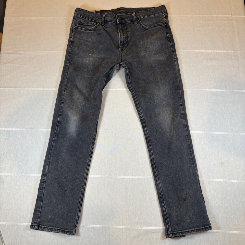 Abercrombie & Fitch Mens 34x30 Slim Straight Stretch Jeans Faded Black Denim